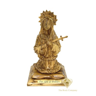 Handmade Olive Wood Statue of Our Lady of Dolours – A Symbol of Love, Compassion, and Sacrifice