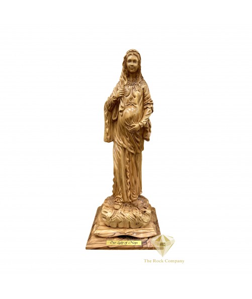 Our Lady of Hope – Handcrafted Olive Wood Statue from Bethlehem