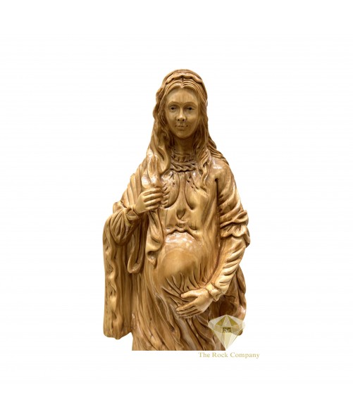 Our Lady of Hope – Handcrafted Olive Wood Statue from Bethlehem