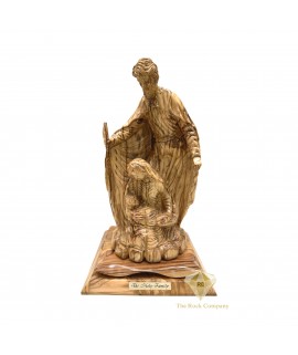 Holy Family Olive Wood Handmade Statue – Beautiful Christian Home Decor