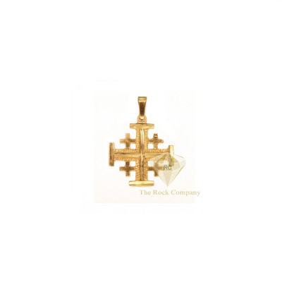 14K Yellow Gold Jerusalem Cross Pendant