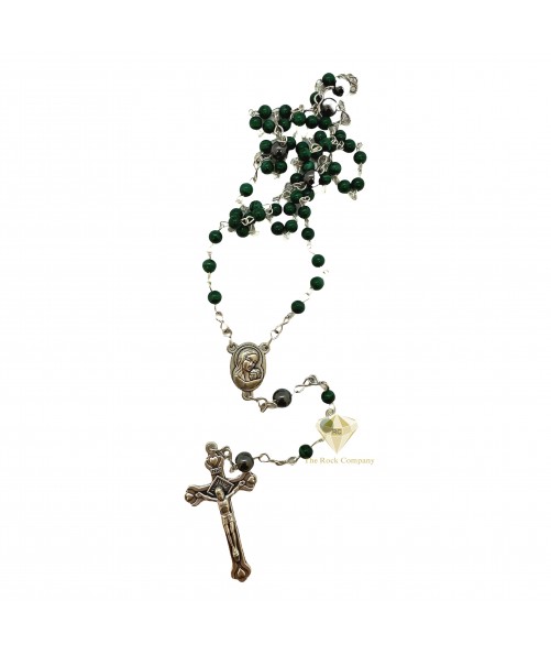 Malachite Eilat Stone Rosary | Handmade Catholic Prayer Beads | Holy Land Rosary | Jerusalem Stone Jewelry | Christian Gift for Him & Her